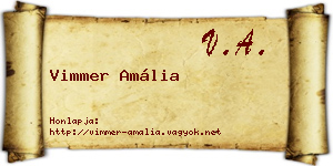 Vimmer Amália névjegykártya